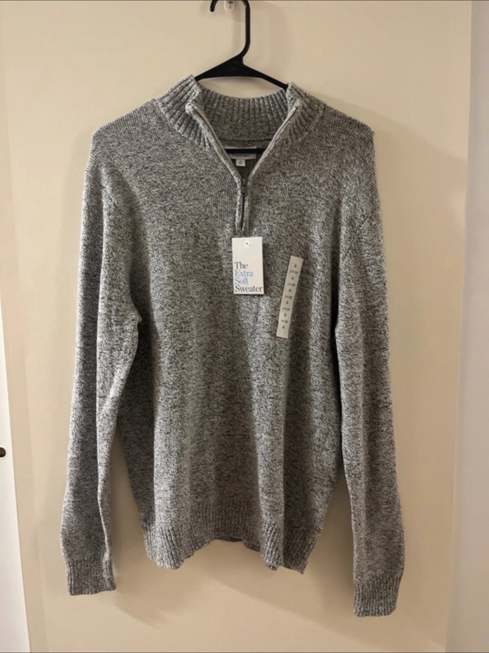 Croft & Barrow The Extra Soft Sweater Quarter-Zip Men's Gray Medium
